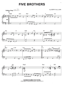 page one of Five Brothers (Piano Solo)