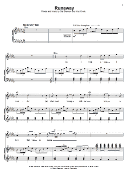 page one of Runaway (Piano & Vocal)