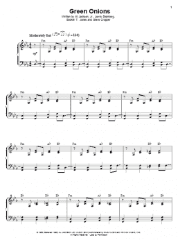 page one of Green Onions (Piano & Vocal)