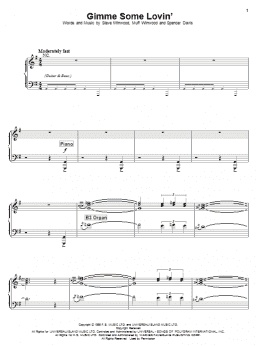 page one of Gimme Some Lovin' (Piano & Vocal)