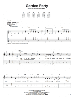 page one of Garden Party (Easy Guitar Tab)