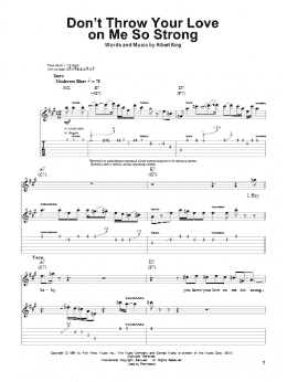 page one of Don't Throw Your Love On Me So Strong (Guitar Tab (Single Guitar))