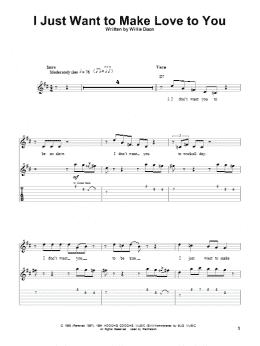 page one of I Just Want To Make Love To You (Guitar Tab (Single Guitar))