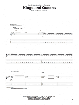 page one of Kings And Queens (Guitar Tab)