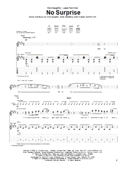 page one of No Surprise (Guitar Tab)