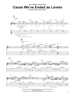 page one of Cause We've Ended As Lovers (Guitar Tab)