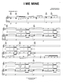 page one of I Me Mine (Piano, Vocal & Guitar Chords (Right-Hand Melody))