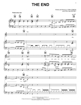 page one of The End (Piano, Vocal & Guitar Chords (Right-Hand Melody))