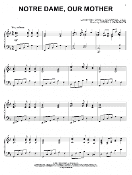 page one of Notre Dame, Our Mother (Piano Solo)