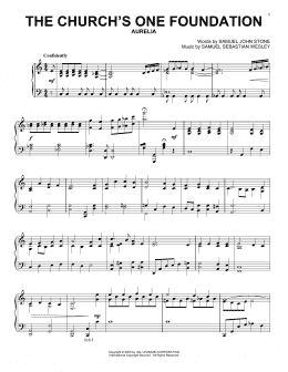 page one of The Church's One Foundation (Piano Solo)