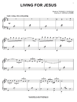 page one of Living For Jesus (Piano Solo)