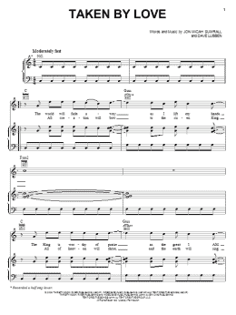 page one of Taken By Love (Piano, Vocal & Guitar Chords (Right-Hand Melody))