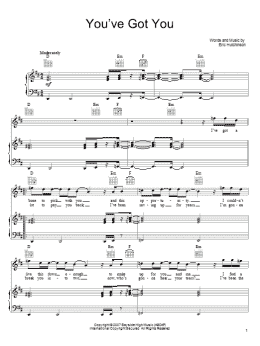 page one of You've Got You (Piano, Vocal & Guitar Chords (Right-Hand Melody))