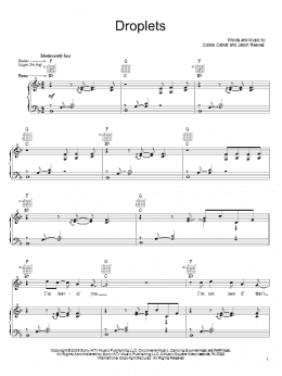 page one of Droplets (Piano, Vocal & Guitar Chords (Right-Hand Melody))