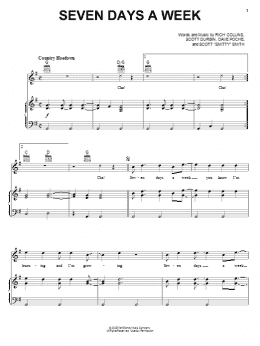 page one of Seven Days A Week (Piano, Vocal & Guitar Chords (Right-Hand Melody))