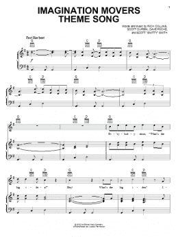 page one of Imagination Movers Theme Song (Piano, Vocal & Guitar Chords (Right-Hand Melody))