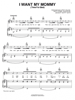 page one of I Want My Mommy (Time For Bed) (Piano, Vocal & Guitar Chords (Right-Hand Melody))