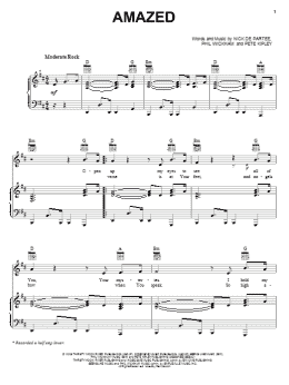 page one of Amazed (Piano, Vocal & Guitar Chords (Right-Hand Melody))