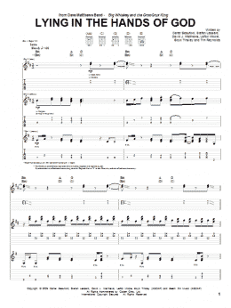 page one of Lying In The Hands Of God (Guitar Tab)