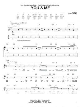 page one of You & Me (Guitar Tab)