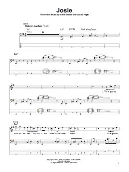 page one of Josie (Bass Guitar Tab)