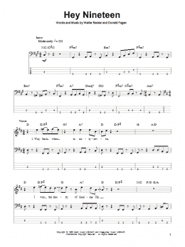 page one of Hey Nineteen (Bass Guitar Tab)