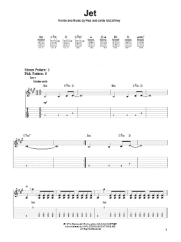 page one of Jet (Easy Guitar Tab)