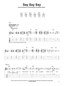 page one of Say Say Say (Easy Guitar Tab)