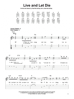 page one of Live And Let Die (Easy Guitar Tab)