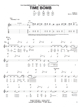 page one of Time Bomb (Guitar Tab)