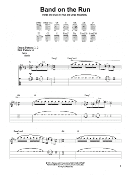 page one of Band On The Run (Easy Guitar Tab)