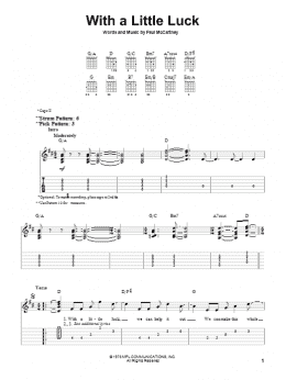 page one of With A Little Luck (Easy Guitar Tab)