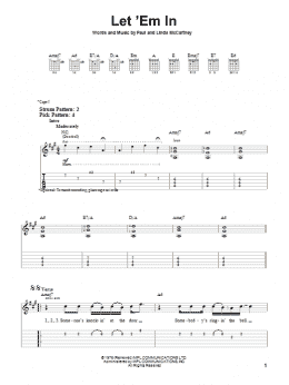 page one of Let 'Em In (Easy Guitar Tab)