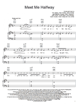 page one of Meet Me Halfway (Piano, Vocal & Guitar Chords (Right-Hand Melody))