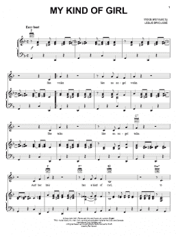 page one of My Kind Of Girl (Piano, Vocal & Guitar Chords (Right-Hand Melody))