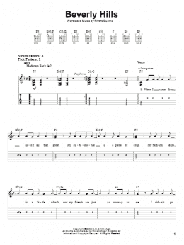 page one of Beverly Hills (Easy Guitar Tab)