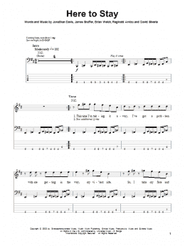 page one of Here To Stay (Bass Guitar Tab)