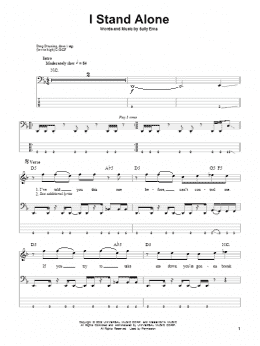 page one of I Stand Alone (Bass Guitar Tab)