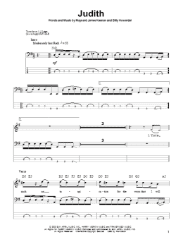page one of Judith (Bass Guitar Tab)