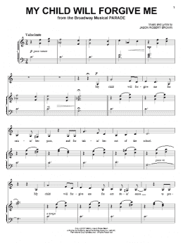 page one of My Child Will Forgive Me (from Parade) (Piano & Vocal)