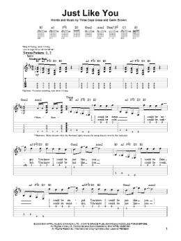 page one of Just Like You (Easy Guitar Tab)