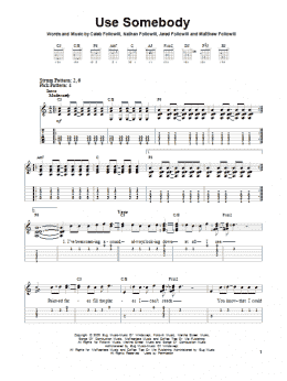 page one of Use Somebody (Easy Guitar Tab)