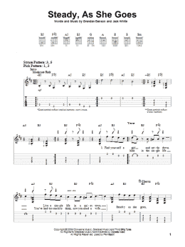 page one of Steady, As She Goes (Easy Guitar Tab)