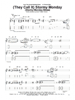 page one of (They Call It) Stormy Monday (Stormy Monday Blues) (Guitar Tab)