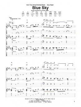 page one of Blue Sky (Guitar Tab)