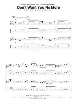 page one of Don't Want You No More (Guitar Tab)