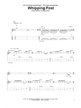 page one of Whipping Post (Guitar Tab)