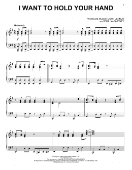 page one of I Want To Hold Your Hand (Piano Solo)