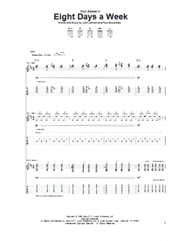 page one of Eight Days A Week (Guitar Tab)