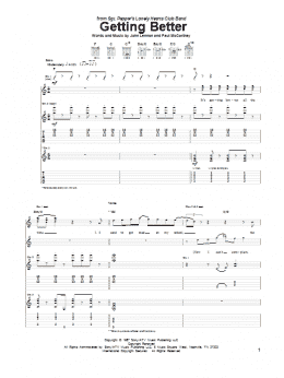 page one of Getting Better (Guitar Tab)